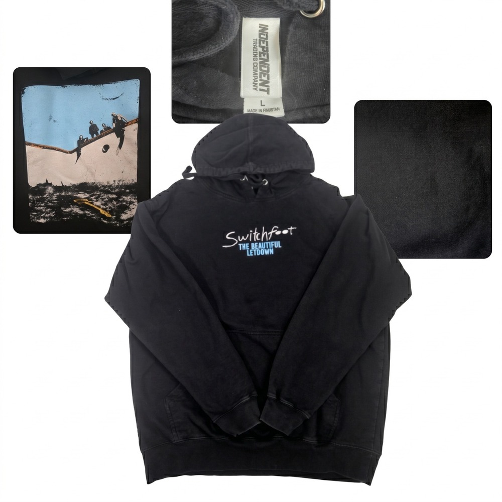 Switchfoot Hoodie LG Black The Beautiful Letdown Rock Band Pullover Tour Merch